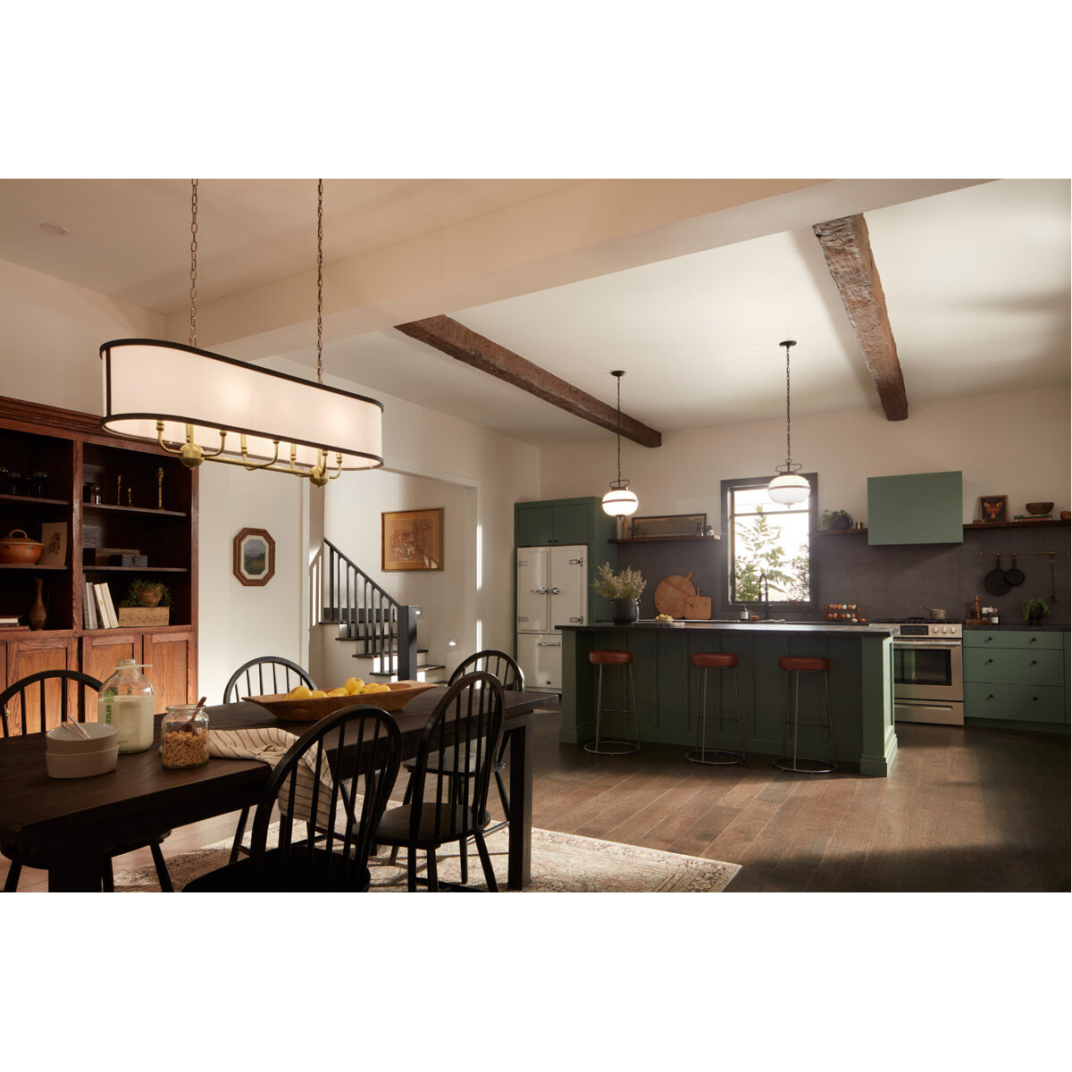 Homestead Heddle 8 Light 13 inch Natural Brass Chandelier Linear Ceiling Light